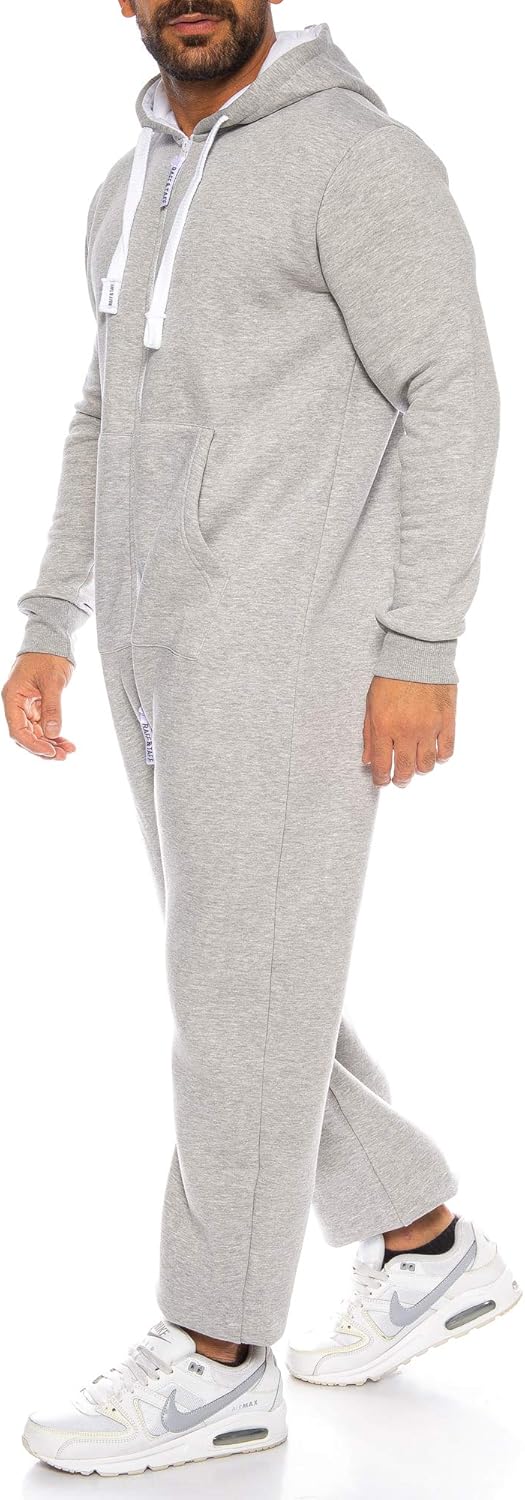 Raff & Taff Herren Jumpsuit Overall Trainingsanzug Fitnessbekleidung onesie Ganzkörperanzug Basic un