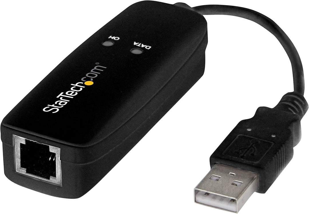 StarTech.com USB 2.0 Faxmodem - 56K Externes DialUp V.92 Modem/Dongle/Adapter - Computer/Laptop Faxm