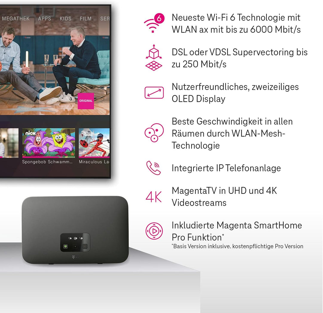 Telekom Speedport Smart 4 Router & Speed Home WLAN Repeater im Set mit Wi-Fi 6 und Mesh-Technologie