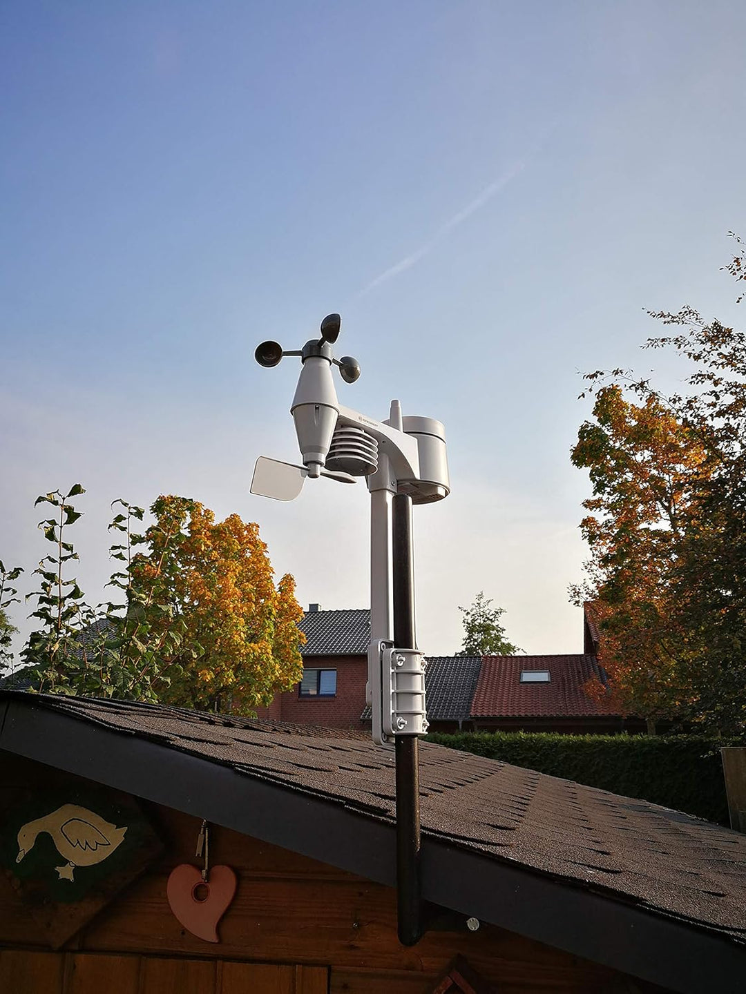 Bresser Wetterstation Funk mit Aussensensor Wetter Center mit 5-in-1 Aussensensor (Temperatur, Luftd