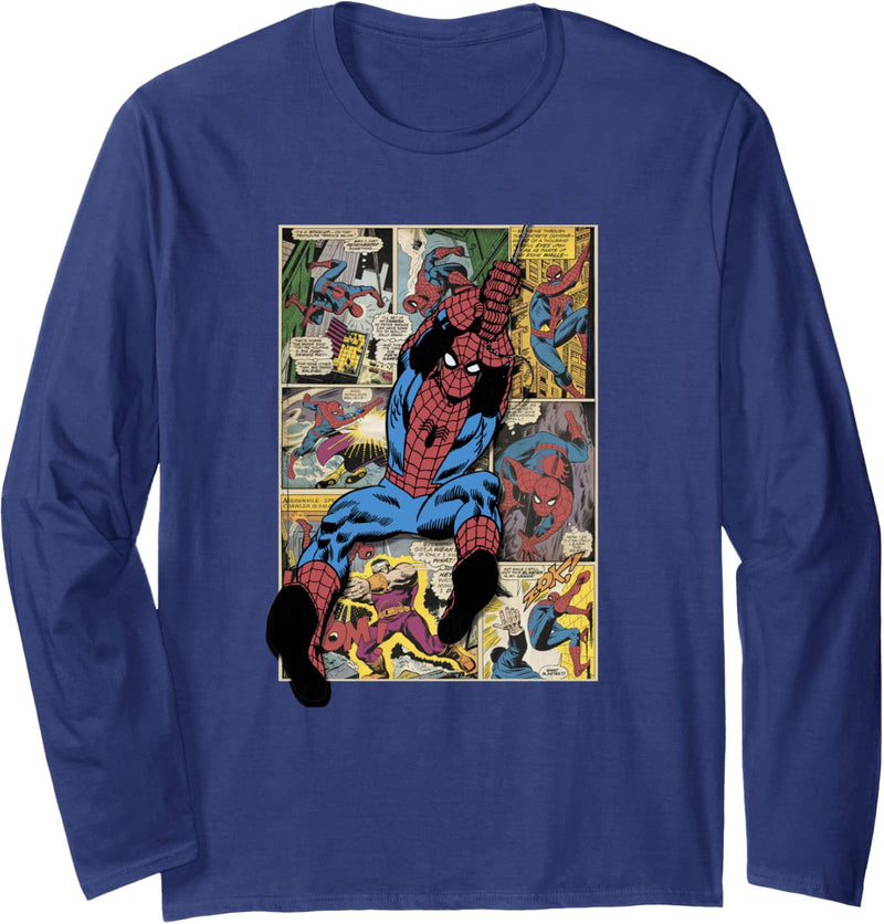 Marvel Spider-Man Comic Page Panels Langarmshirt