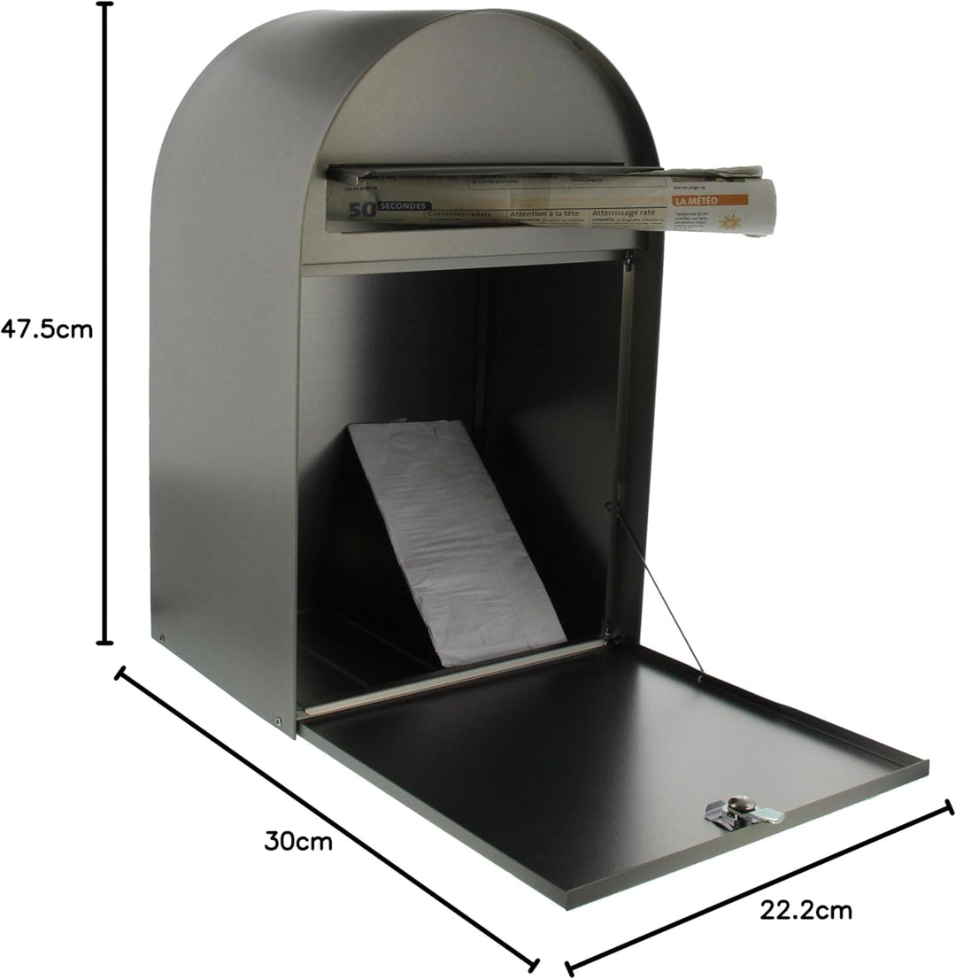 Burg-Wächter Briefkasten Edelstahl mit Öffnungsstopp, A4 Einwurf-Format, Rostfrei, Nordic 3680 Edels
