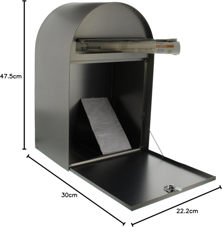 Burg-Wächter Briefkasten Edelstahl mit Öffnungsstopp, A4 Einwurf-Format, Rostfrei, Nordic 3680 Edels