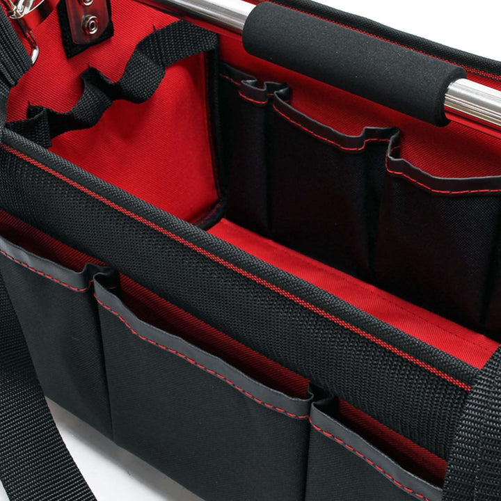 Wiltec Werkzeugtasche Grösse L 33x18,5x25 cm, Werkzeugbeutel mit verstellbarem Schultergurt und Trag