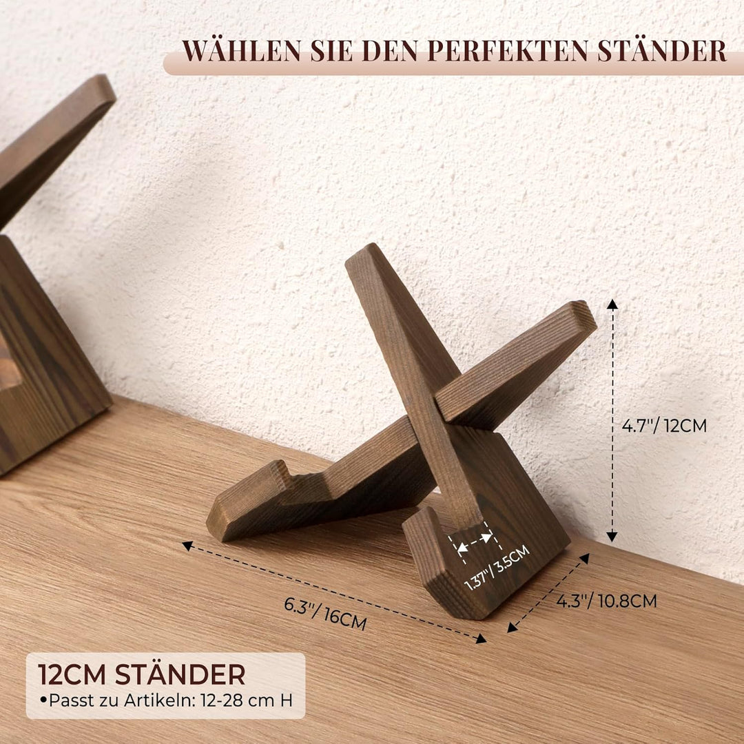 ANBOXIT Tellerständer zur Aufsteller - 4.5 Zoll 3 Stück Tellerhalter, Hölzern Teller Ständer, Bilder