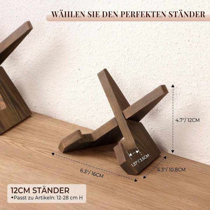 ANBOXIT Tellerständer zur Aufsteller - 4.5 Zoll 3 Stück Tellerhalter, Hölzern Teller Ständer, Bilder