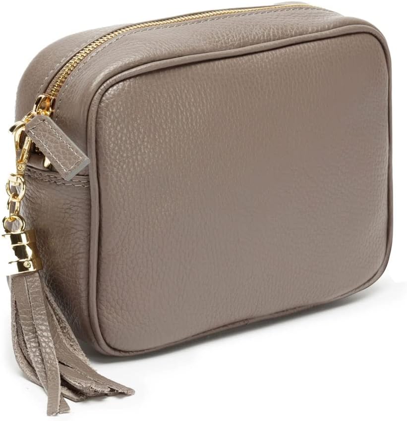 Ledertasche Echtleder in Grau mit abnehmbaren Lederriemen und zusätlichem Tragegurt Baroque zum Umhä