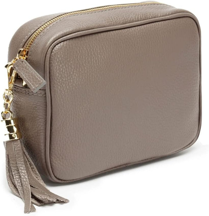 Ledertasche Echtleder in Grau mit abnehmbaren Lederriemen und zusätlichem Tragegurt Baroque zum Umhä
