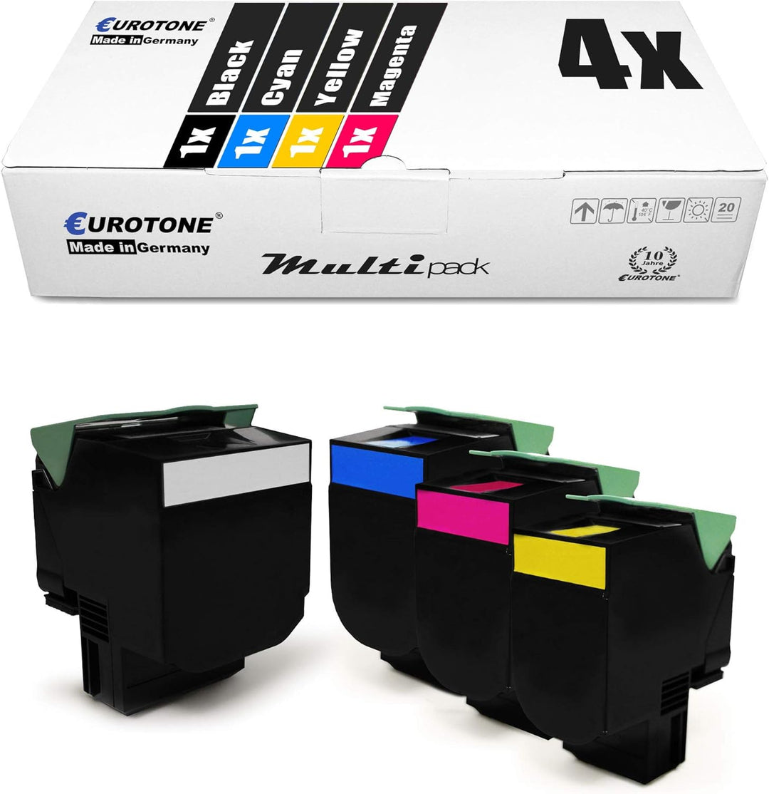 Eurotone Toner mit 50% mehr Leistung für CS310 CS410 CS510 ersetzen Lexmark 702HK 702HC 702HY 702HM