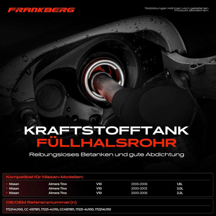 Kraftstoffeinfüllrohr Einfüllstutzen für Almera Tino V10 1.8L 2.0L Benzin 2.2L Diesel 2000-2006 1722