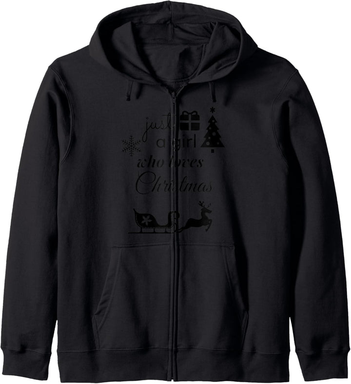 Nur ein Mädchen, das Weihnachtsgeschenke liebt Kapuzenjacke