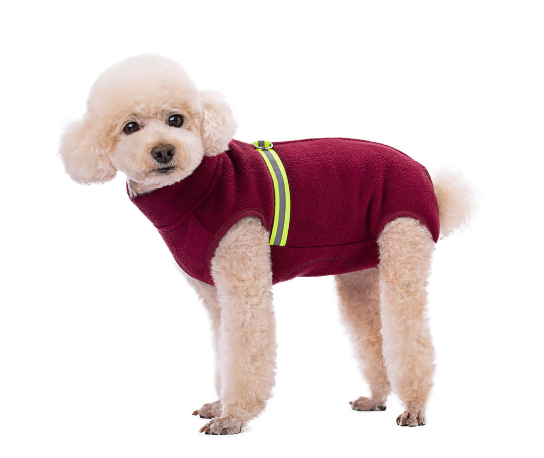 Kleiner Hundepullover, weiches Fleece mit reflektierender Weste, Hunde-Sweatshirt, Welpen-Winterklei