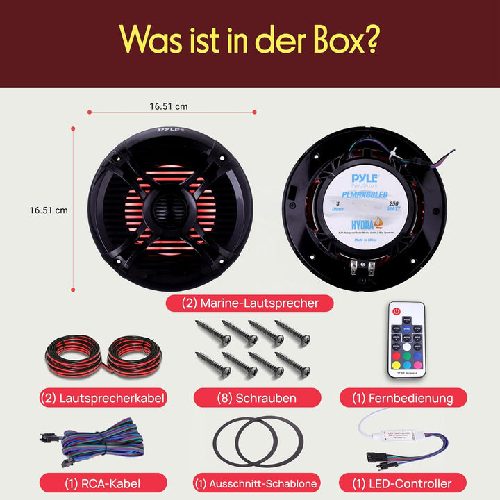 Pyle Outdoor Lautsprecher Boxen– Outdoor Speaker– Outdoor Box Wasserdicht 250W, 2-Wege Lautsprecher