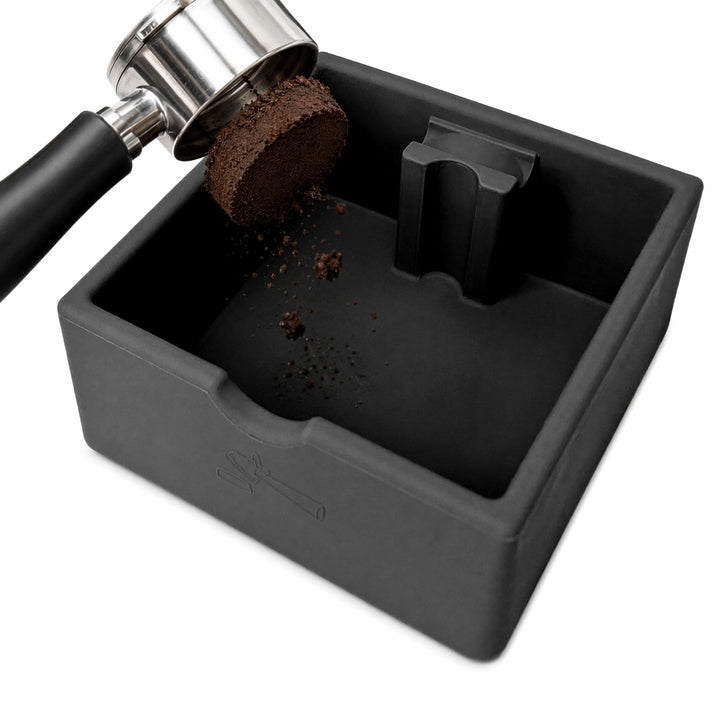 Abklopfbehälter für Siebträger Silikon Quadrat Espresso Knock Box | Ultra Leise Abschlagbehälter Rut