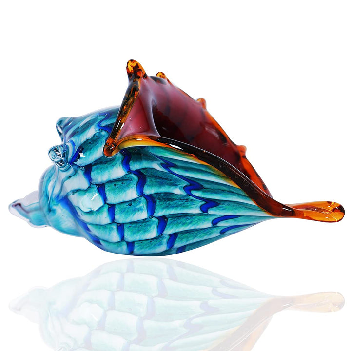 EUSTUMA Mundgeblasene Glasmuschelfiguren, Meerestier-Ornament für Heimdekoration, Meerestier-Kollekt