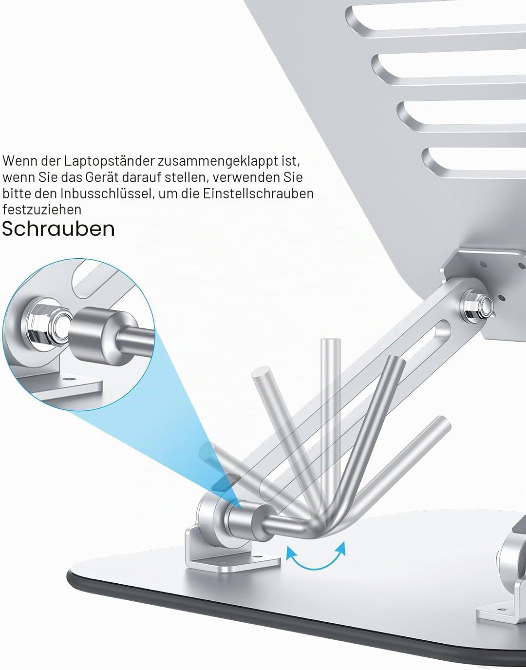 OMOTON Laptop Ständer Höhenverstellbar, Ergonomischer Notebook Ständer mit Belüftung, Faltbarer Lapt
