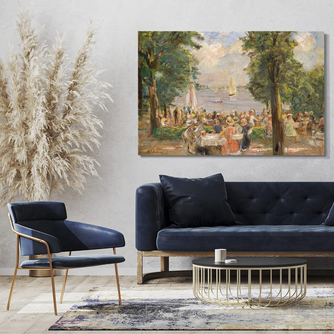 Printed Paintings Leinwand (80x60cm): Max Liebermann - Biergarten nahe Wannsee 80x60 cm, 80x60 cm