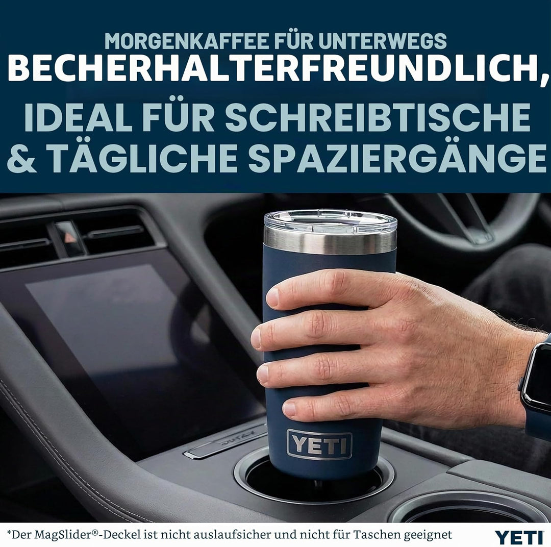 YETI Rambler Thermobecher 10 oz (295 ml) Black Forest Green – Kaffeebecher To Go, Thermotasse mit ab