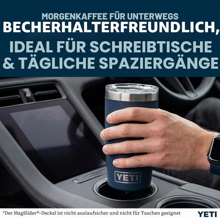 YETI Rambler Thermobecher 10 oz (295 ml) Black Forest Green – Kaffeebecher To Go, Thermotasse mit ab