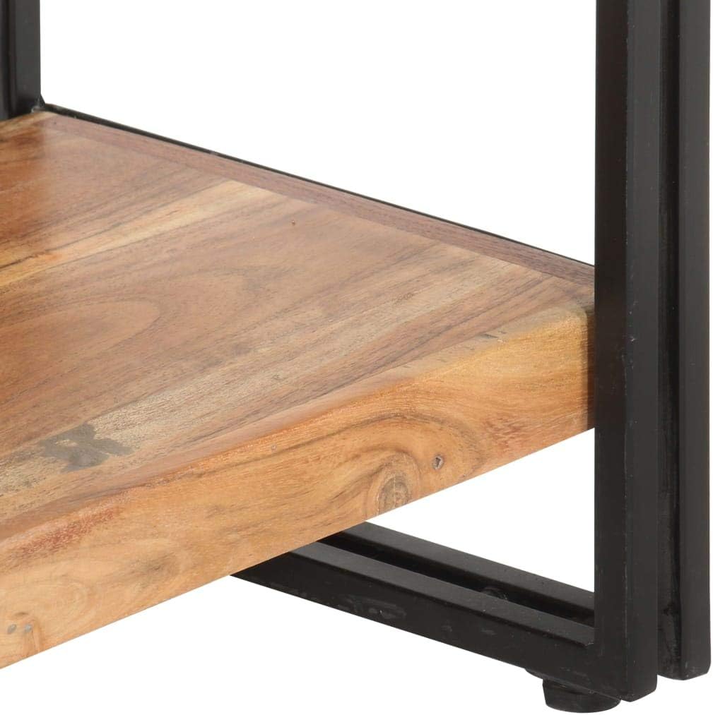 vidaXL Akazienholz Massiv Bücherregal 5 Fächer Industriestil Standregal Büroregal Wandregal Holzrega