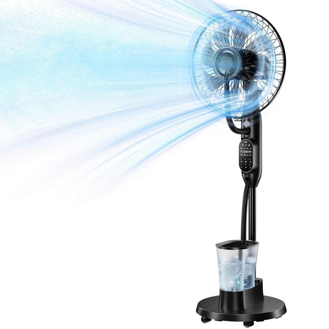 NebulaFlow Mist Fans Standventilator mit Wassersprüher, 3-in-1-Kühlung & Befeuchtung, Oszillierender