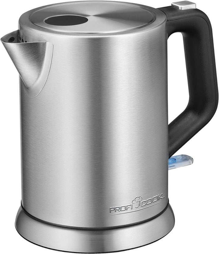 ProfiCook 501106 PC-WKS 1106 Edelstahl-Wasserkocher, 1 Liter, maximal 1850-2200 Watt, Wasserstandsan