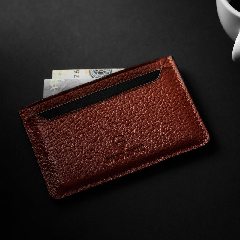 Kartenhalter aus Wolle, Kartenetui, Card Holder, Cognac-Braun Cognac-braun Minimalistisch, Cognac-br