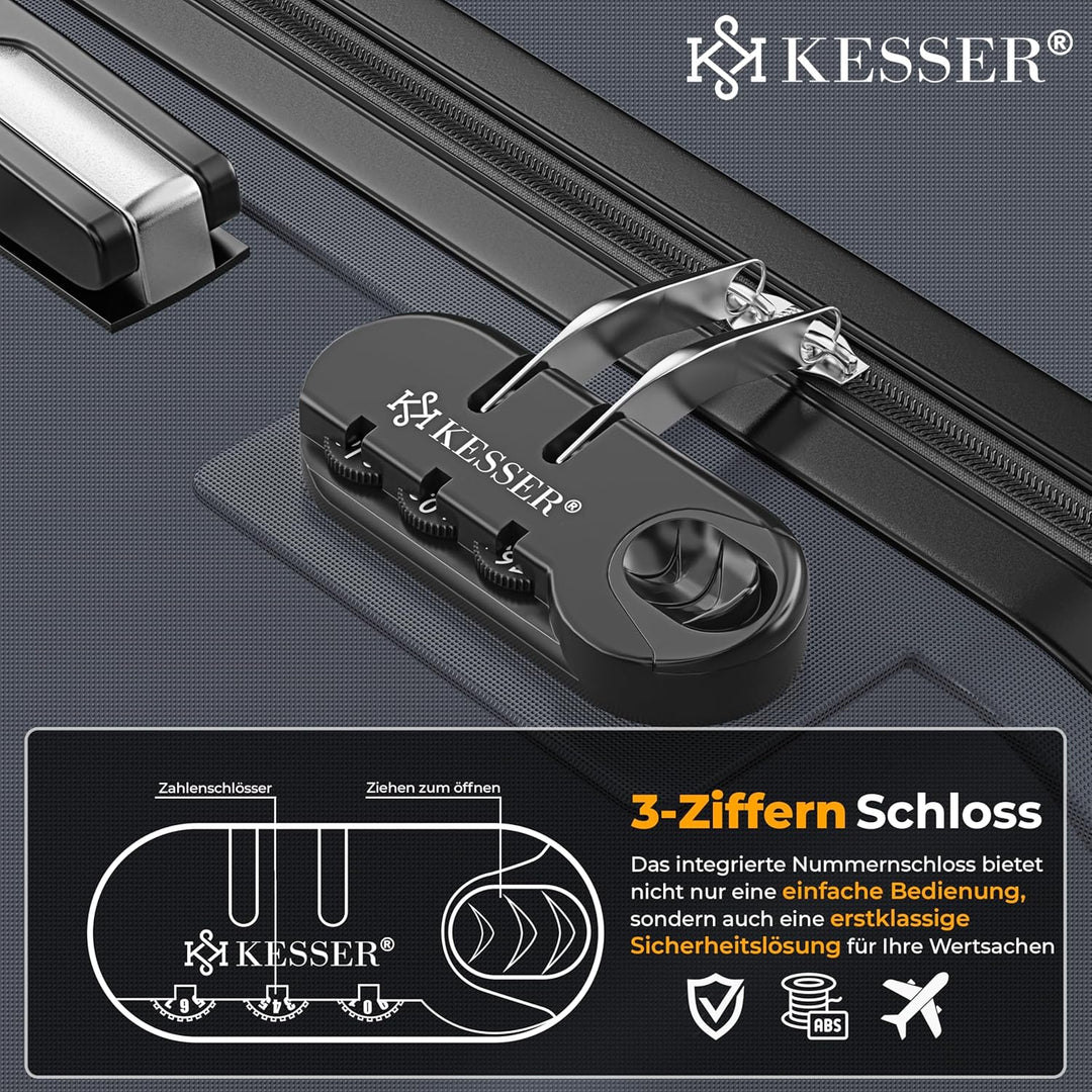KESSER® 4tlg. Hartschalenkofferset Hard Shell Basic Hartschalenkoffer Trolley Koffer Reisekoffer Rei
