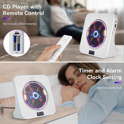 Qoosea Desktop CD Player Bluetooth CD-Spieler mit Lautsprechern für Zuhause Tragbarer CD-Player mit