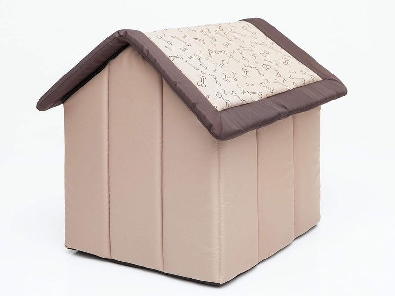 Pillowprim Hundehütte Hundehöhle Hundebett Hundehaus Katzenhöhle kleine S - 38x32 cm beige mit Knoch