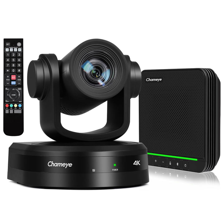 Chameye 4K 20x AI PTZ Konferenzkamera Set mit Bluetooth Konferenzmikrofon, 4K PTZ Kamera mit KI-Auto