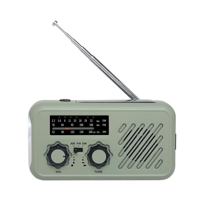 BOROCO Notfall-Solarradio, Selbstbetriebenes Kurbelradio mit LED-Taschenlampe, SOS-Alarm,AM/FM Wette