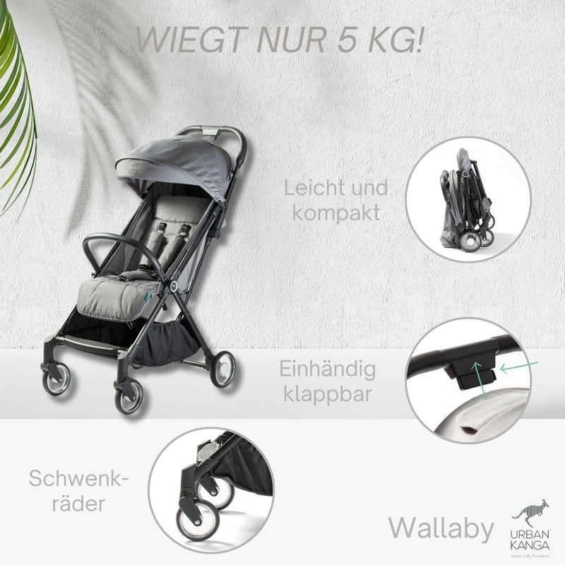 Urban Kanga Wallaby Reisebuggy Flugzeug Handgepäck Leichter und Kompakter Kinderwagen Buggy mit Lieg