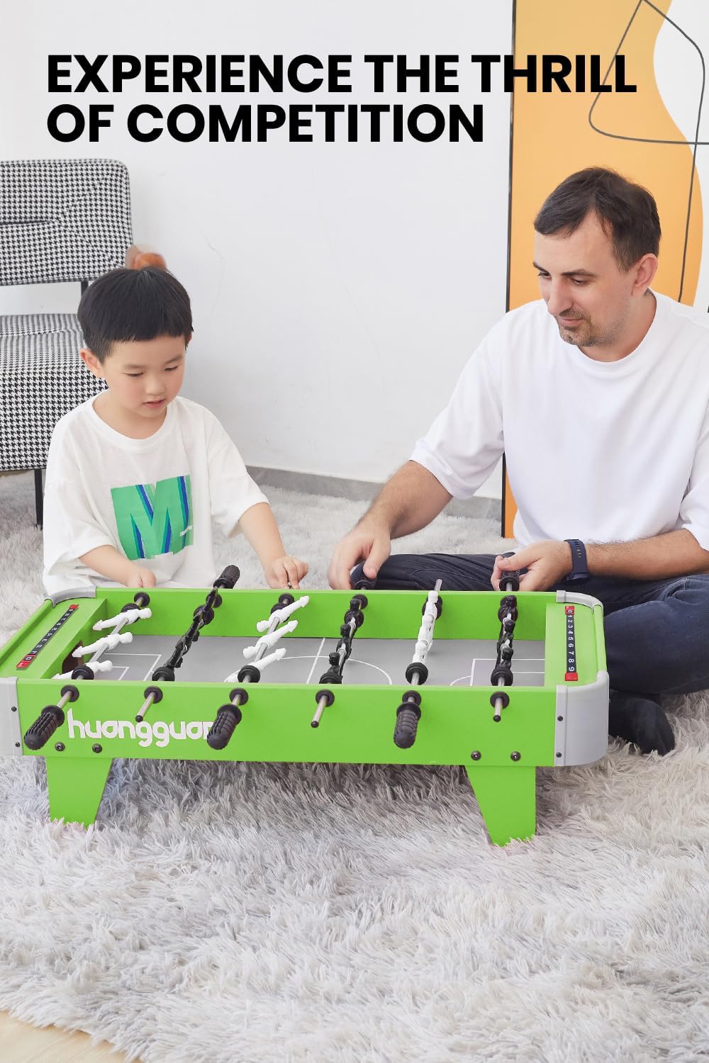 Mini Tischkicker 61cm, mit 2 Bällen und Punkteanzeige - Tischfussball für Kinder und Erwachsene Gesc