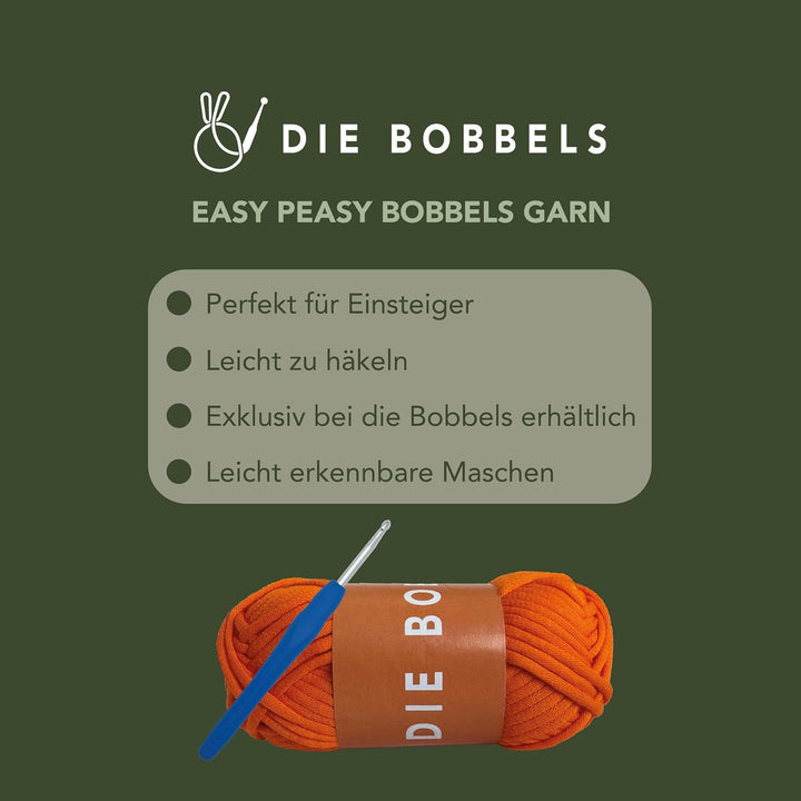 Die Bobbels“ Einsteiger Häkelset für Anfänger mit kinderleichtem Garn, Hilfsmitteln und Schritt-für-