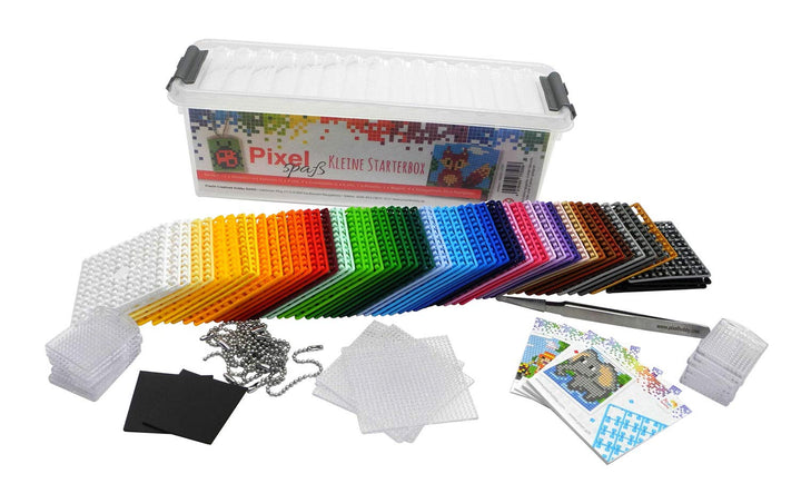 Pixel P60001-27501 kleine Starter Box, Bastelset mit 60 Pixelplatten, 4 Grundplatten, 12 Medaillons