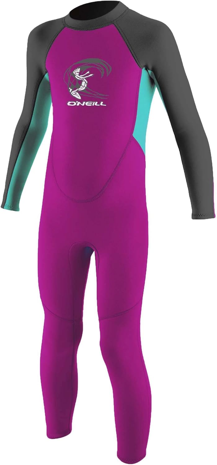 O'Neill Baby Toddler Reactor II 2mm Back Zip Full Wetsuit Neoprenanzug, Berry/Light Aqua/Graphite, 2