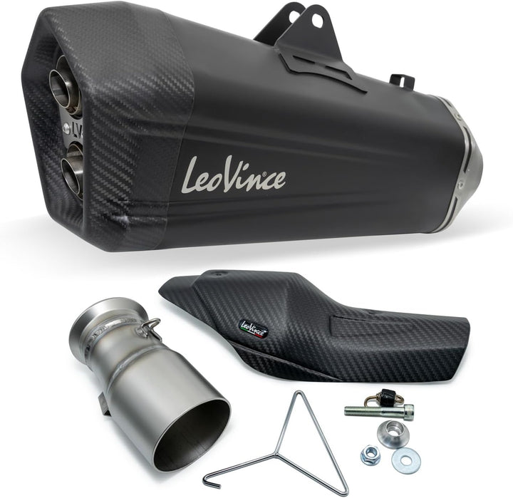 Endschalldämpfer/Auspuffanlage LeoVince SLIP-ON SBK LV-12 Black Edition, Edelstahl schwarz, Carbon K