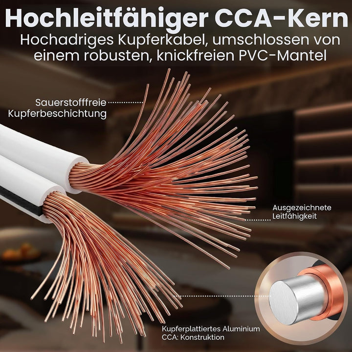 GearIT Pro Series 14 AWG Lautsprecherkabel (15,24 m), ideal für Heimkino-Lautsprecher und Autolautsp
