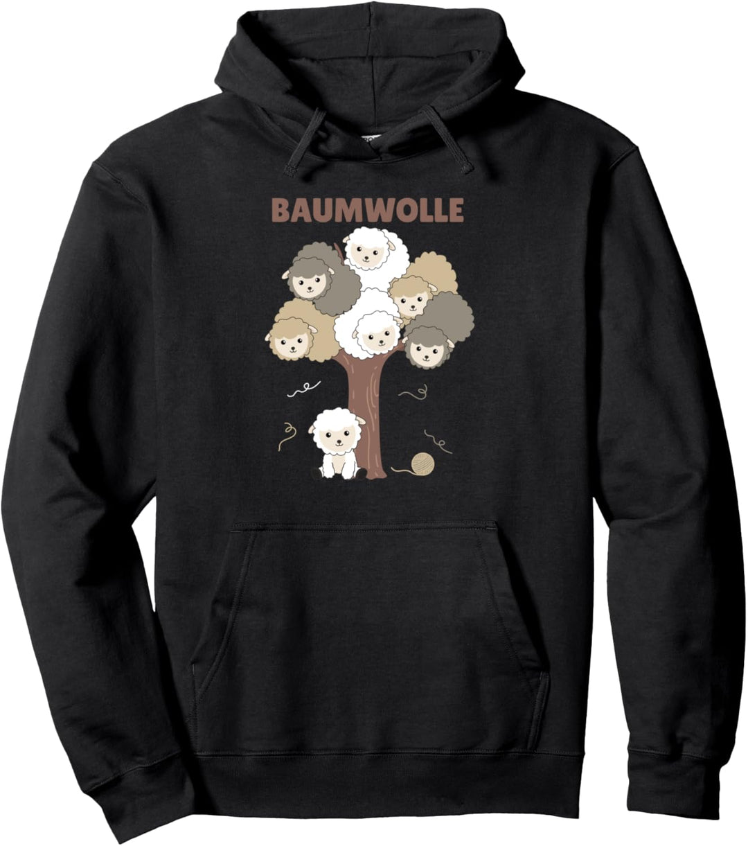 Baumwolle Schaf Wortspiel viele Schafe auf Baum süsse Schafe Pullover Hoodie