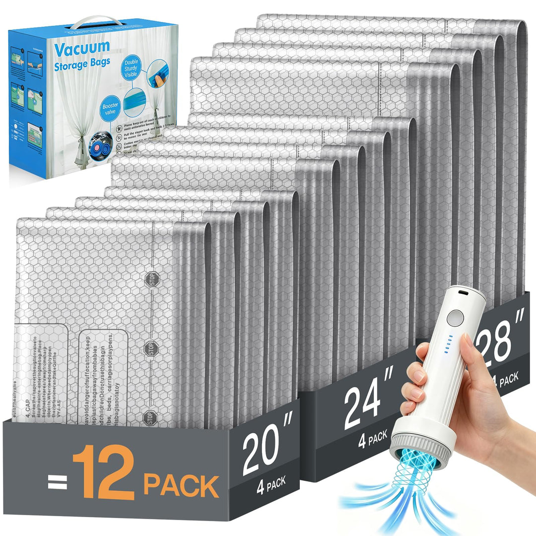 13 Stück USB-Elektro-Vakuumbeutel für unterwegs (4 L/4 M/4 S), platzsparende Aufbewahrungsbeutel mit