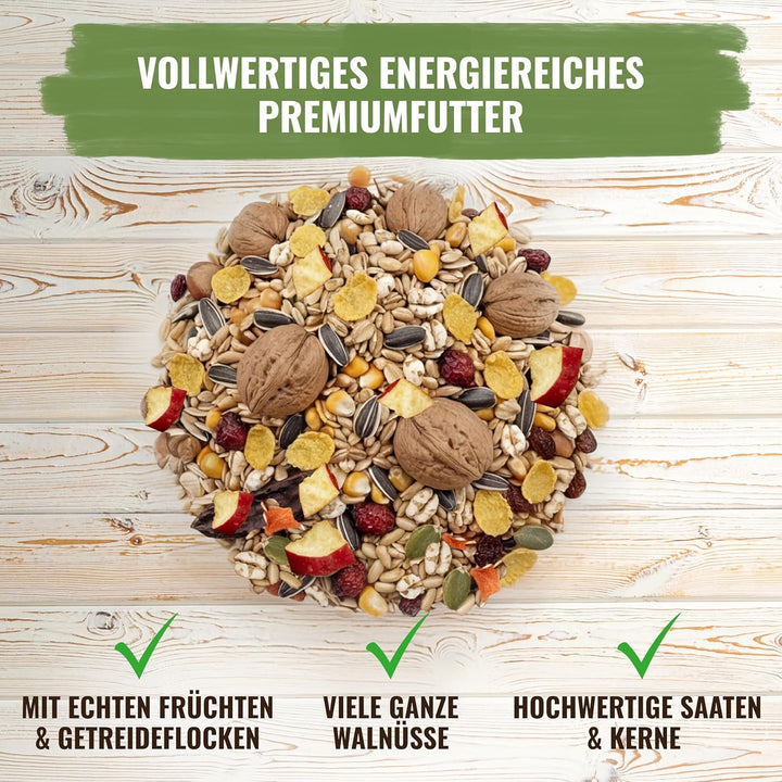 Eichhörnchenfutter 1 kg für Eichhörnchen & Streifenhörnchen I Ganzjahres-Futter Eichhörnchen, Streif
