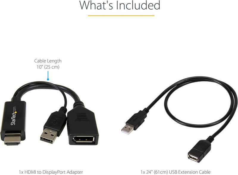 StarTech.com HDMI auf DisplayPort Adapter - HDMI auf DisplayPort Konverter mit USB Power - 4K HDMI z