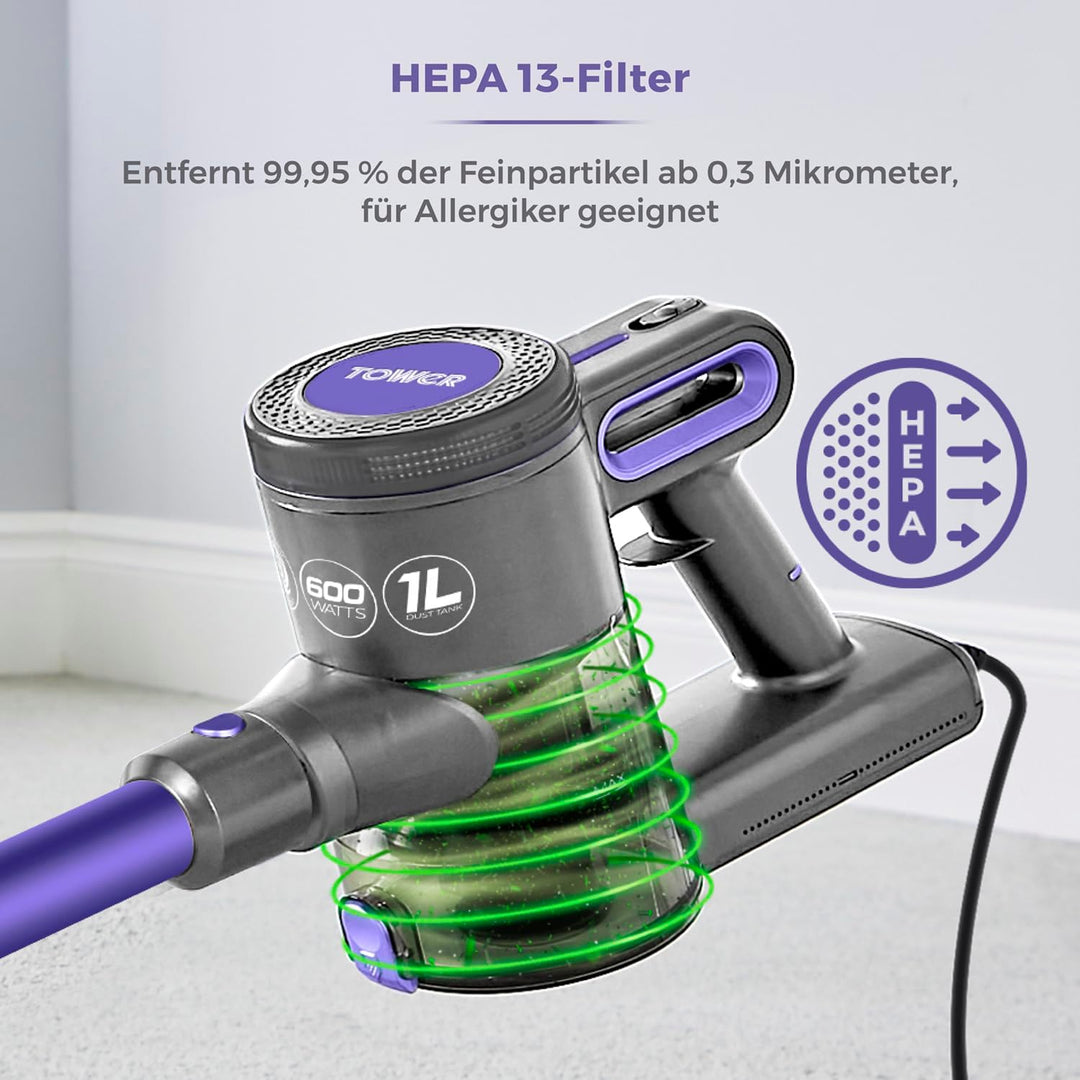 Tower T513006 VL20 3-in-1 Leistungsstarker Staubsauger mit Kabel mit HEPA-Filter & Haustierbürste, 1