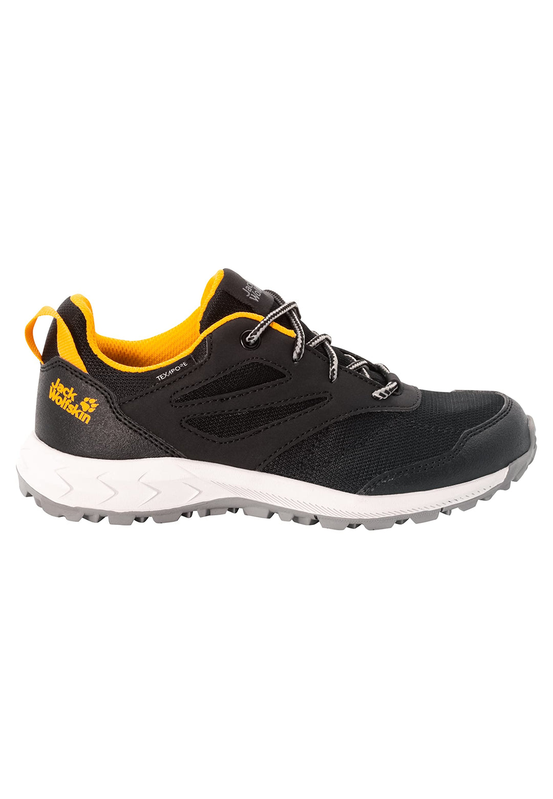 Jack Wolfskin Unisex Kinder Woodland Texapore Low K Walking-Schuh, 30 EU Black Burly Yellow