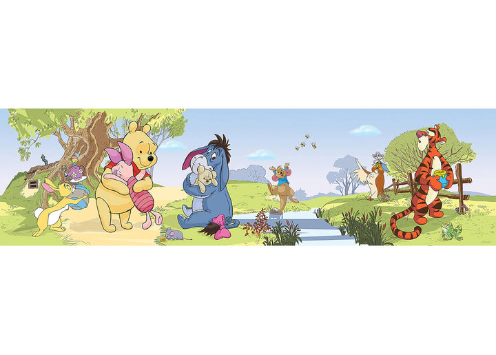 AG Design Selbstklebende Bordüre Disney Winnie Puuh, WBD 8070 | Wasserfest Kinderzimmer Wand Dekorat