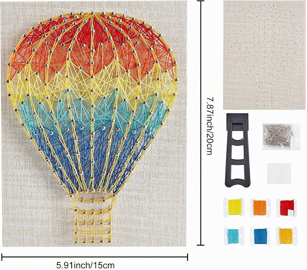 WEBEEDY String Art Kit Für Anfänger, Erwachsene Und Kinder, Handgefertigt Heissluftballons 3D Heissl