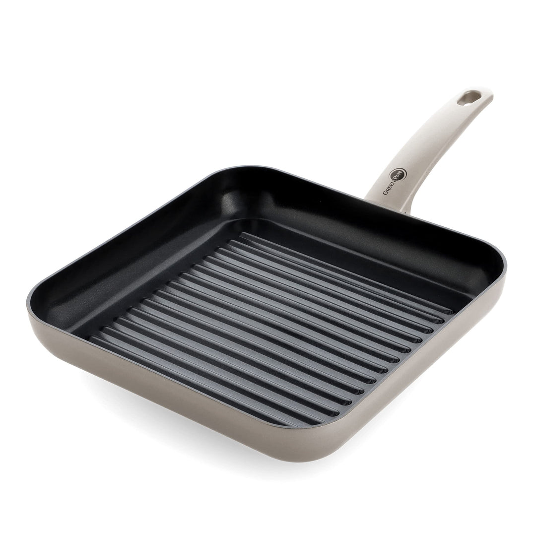 GreenPan Cambridge Rechteckige Grillfpanne (28 cm), gesunde keramische Antihaftbeschichtung, PFAS-fr