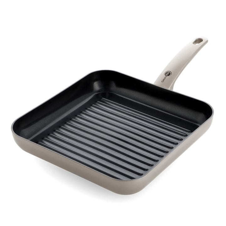 GreenPan Cambridge Rechteckige Grillfpanne (28 cm), gesunde keramische Antihaftbeschichtung, PFAS-fr