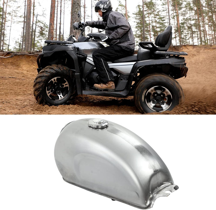 Benzintank mit Deckel, Motorrad-Kraftstofftank Retro 9L/2.4Gal Metall für Upgrade
